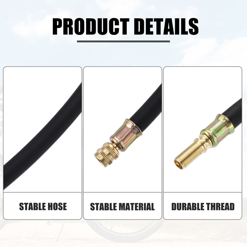 X AUTOHAUX 4pcs Tire Valve Extension Stem Adaptor Tool Flexible Dual Valve Stem Extender Pipes 10cm / 3.9" for Car Truck Bike Trailer RV Portable Air Compressor