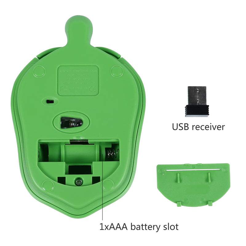 elec Space Wireless Turtle-Shaped Mouse, 2.4G Optical Computer Mouse, 3 Buttons, 12 x 7.7 cm (Mint Green) Mint Green