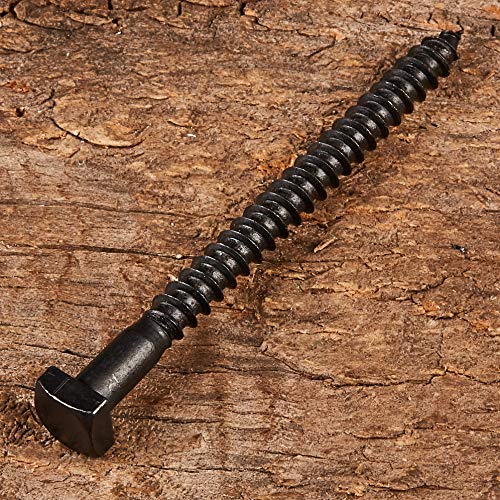 Rustic Square Head Lag Screws, Black Oxide Finish Lag Bolts, 1/4 x 3-Inch, (Pack of 50) 1/4" x 3" Black Oxide Coating (Indoor Use)