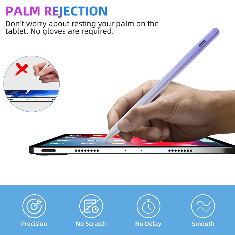 Stylus Pen for iPad, Apple Pencil for iPad 10th 9th Gen, Apple Pen iPad Pencil for iPad Air 5/4/3rd, iPad Pro 11/12.9 Inch, with Palm Rejection & Tilt Sensitivity, Magnetic Stylus iPad Pen, Grey&White