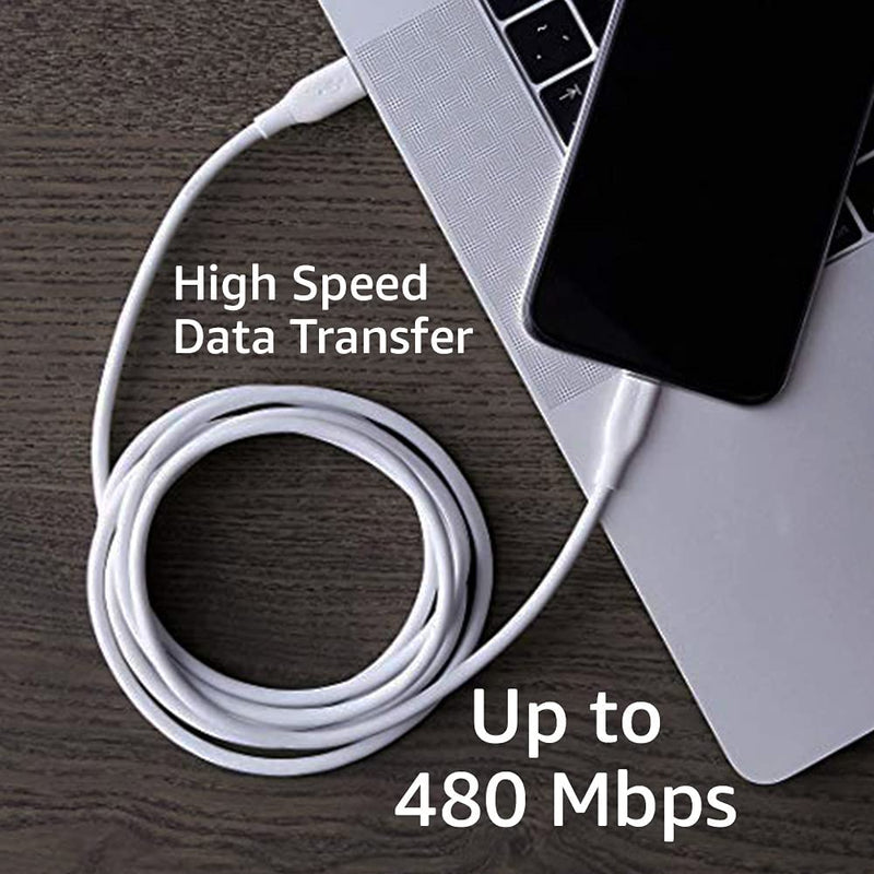 Amazon Basics USB-C to Lightning Charger Cable, Apple MFi Certified for iPhone 14 13 12 11 X Xs Pro, Pro Max, Plus, iPad, Fast Charging, High Speed Data Sync, 6 ft, White (Pack of 2) Blanco 6 ft (Pack of 2)