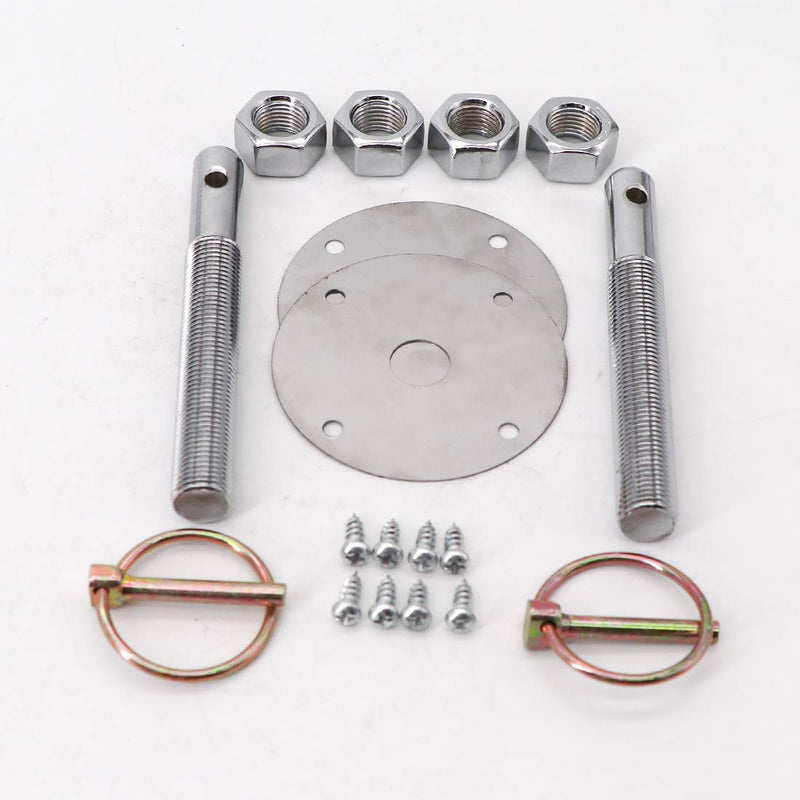KIPA Stainless Hood Pin Set Chrome Hardware for Chevy Ford Mopar Drag Racing Race Durable # 4056