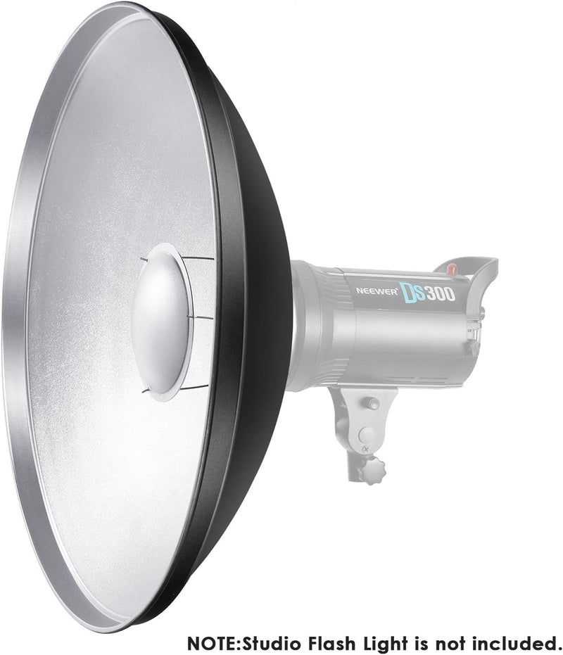 16inch/42cm Standard Reflector Beauty Dish with White Diffuser Sock, Honeycomb Grid and Carrying Case Bag for Bowens Mount Studio Strobe Flash Light (16inch) 16inch