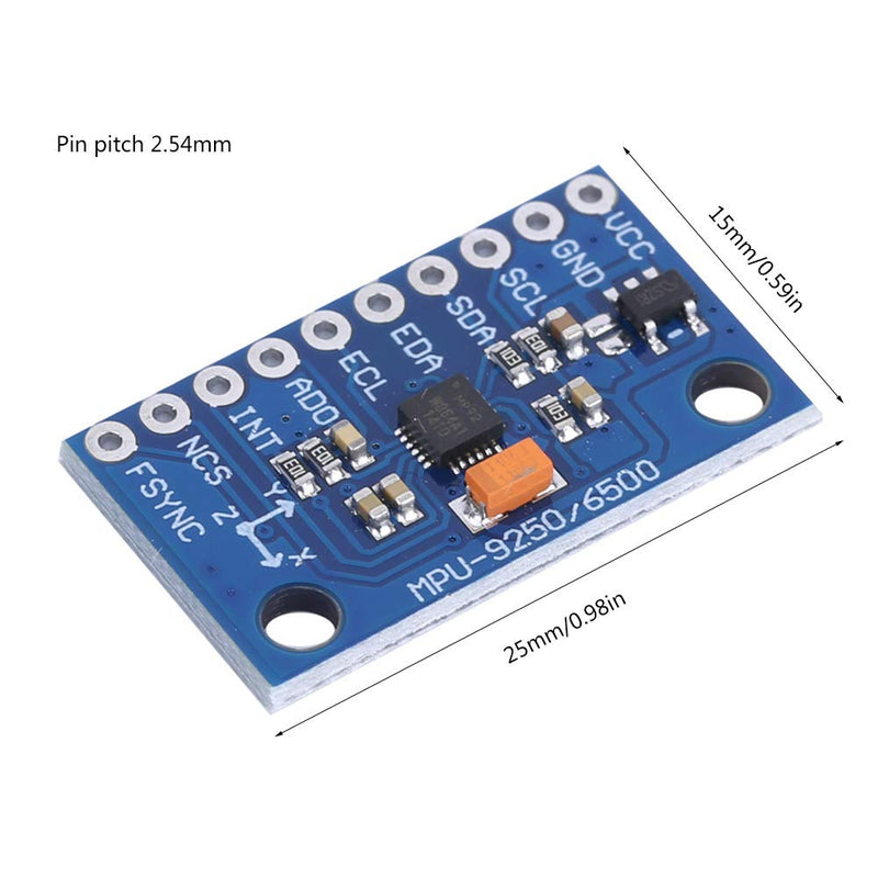 Nikou MPU-9250 Gyroscope Module, 9-Axis 16-Bit Gyroscope Acceleration Magnetic Sensor 3~5V Accelerometer Module