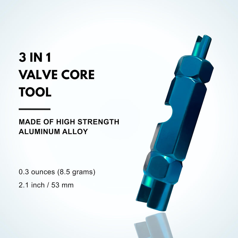 Tire Valve Stem Removal Tool Kit, Includ Presta Valve Core Removal Tool, Stainless Steel Dual Head Schrader Valve Removal Tool, 6Pcs Valve Core for Car Motorcycle Truck Bike, ect. Standard Valve Cores 8 Pcs