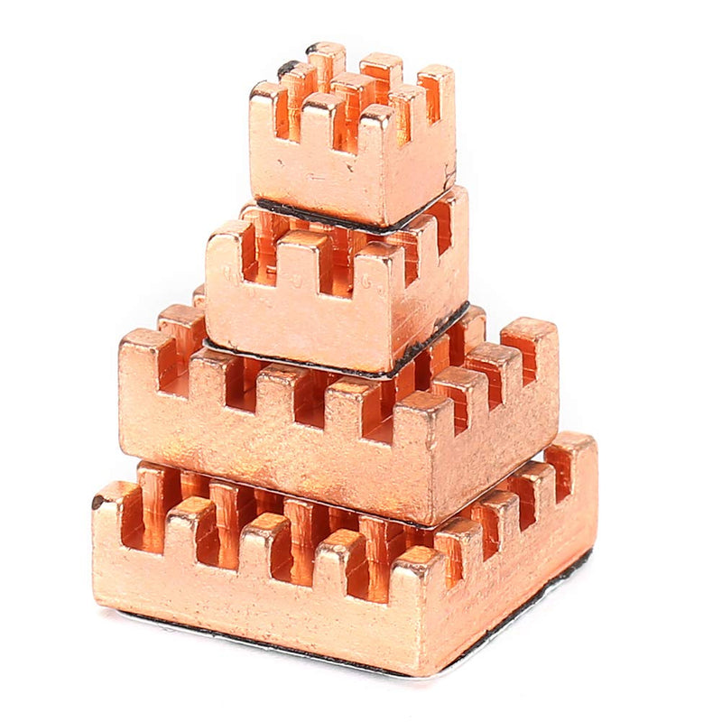 VBESTLIFE Pure Copper Heatsinks, 4 Professional Heatsinks for Raspberry Pi 4B 1G 2G 4G (Pure Copper) Pure Copper