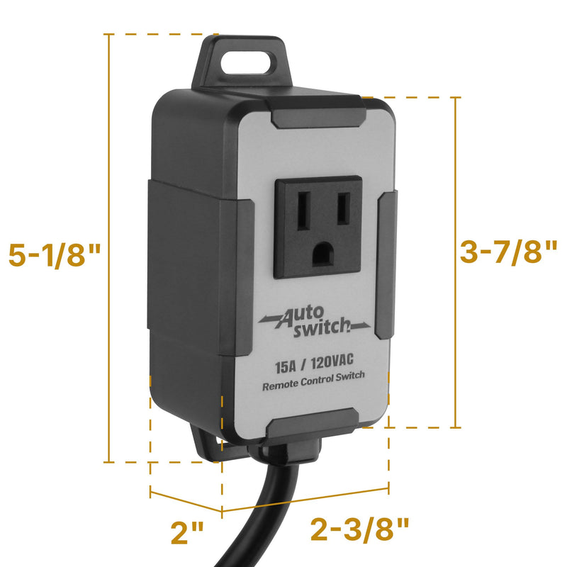 O'SKOOL 120V Wireless Remote Control Dust Collector Starter Outlet Switch (Battery Included), PTA09 One Channel