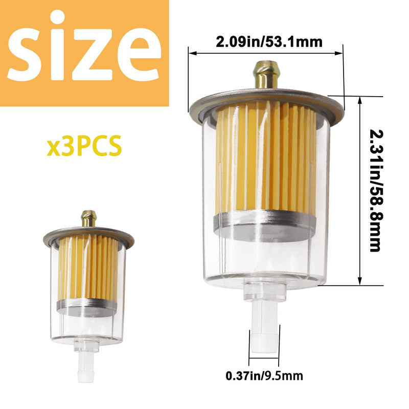 Taiss 3/8 inch Universal Gas Inline Fuel Filters with Magnet, Fits Fuel Line and Widely Used for Replacing Fuel Filters of Cars, Motorcycles, Trucks And Gasoline Powered Engines