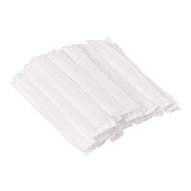 Kinbontop Premium White Hair Caps, Hygienic Disposable Non-Woven Material Caps - White (Pack of 100) 21'