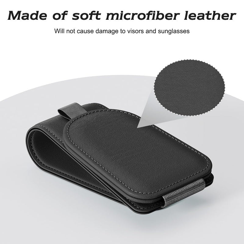 Sotfamily Sunglass Holder for Car, Suede Cloth Magnetic Sunglasses Clip for Car Visor, Sunglass Organizer for Car Accessories, 2 Packs, Black