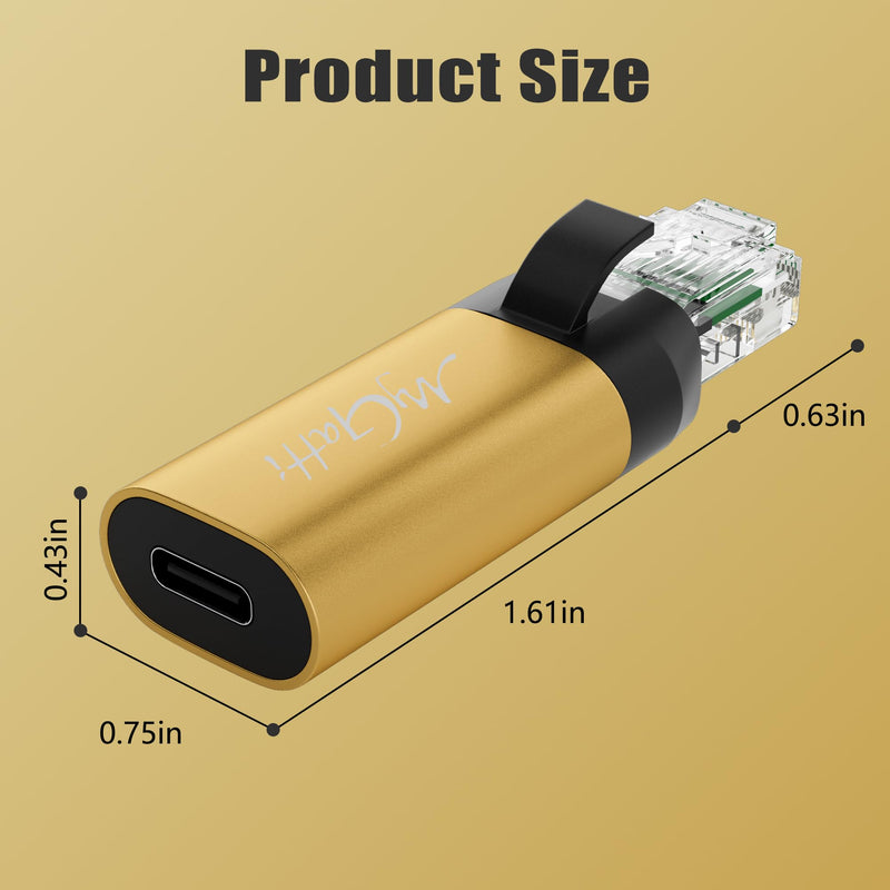 USB C to Ethernet Adapter, New Idea RJ45 Male to USB C Female Network LAN Adapter, Built-in Smart Chip, Simply Insert Daily Charging Cables to Access The Internet RJ45 to USB-C Adapter