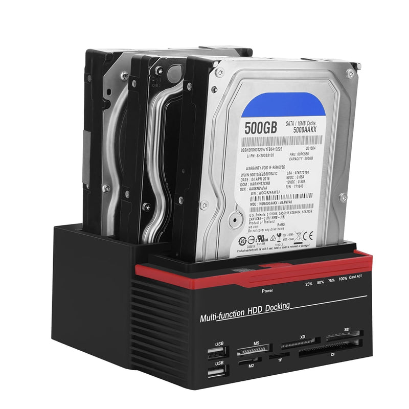 External Hard Drive Docking Station, USB 3.0 to SATA I/II/III Three Bay Docking Station for 2.5inch 3.5inch HDD SSD SATA HDD Support UASP with Hard Drive Duplicator/Cloner Function (AU 110-240V)