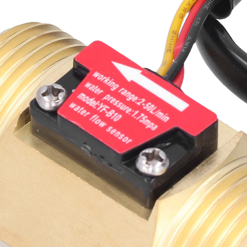YF-B10 Water Flow Sensor Hall Flow Meter 1 Inch (1.3 Inch) External Wire Copper Water Flow Sensor Turbine Flow Meter