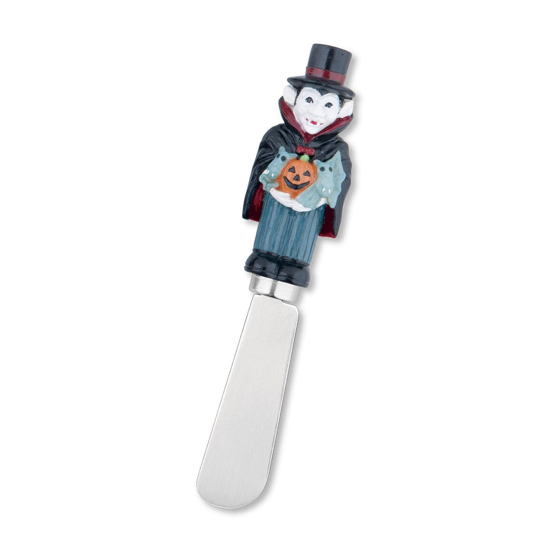 Supreme Housewares Spooky Cheese Spreaders, Hand-Painted Resin Handles with Stainless Steel Blades for Spreading Cream Cheese, Butter, and Jam, Assorted Halloween Designs, Set of 4