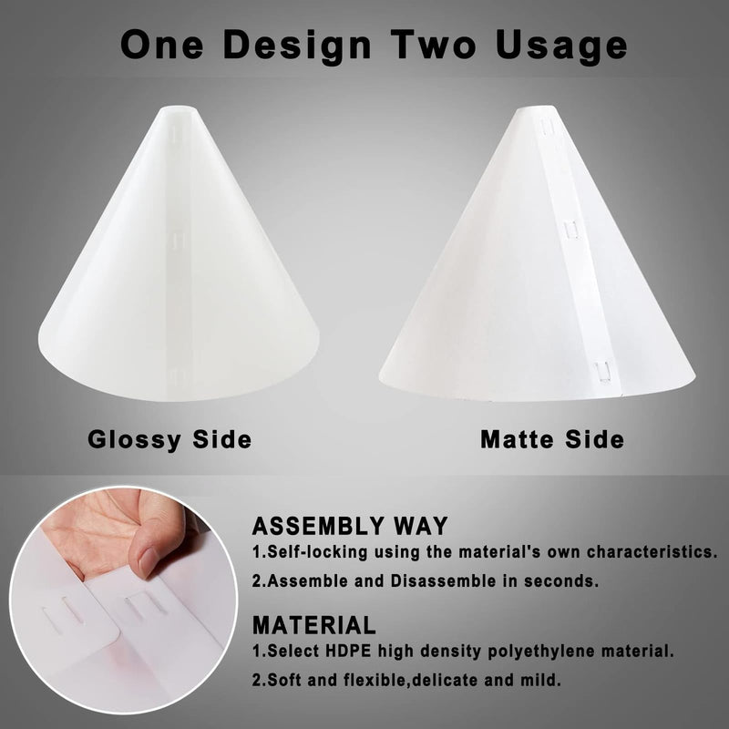 3PCS Original Design 360 Light Cone Photo Light Flash Diffuser Reflector for Small Product, Diffusion Photography Shooting Reflective, Alternative to Photo Box for Jelwery Cosmestics Large