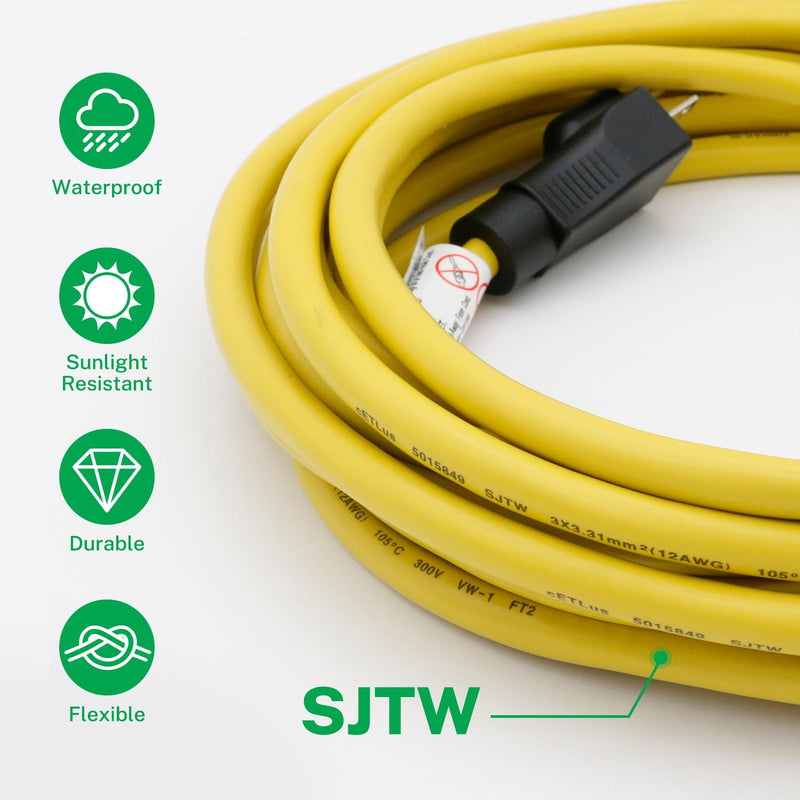 FIRMERST 20 AMP 10 FT 12 Gauge Extension Cord, NEMA 6-20P to 6-20R 250 Volt 10 Feet