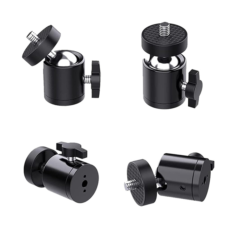6pcs Mini Universal Ball Heads Tripod Ball Head Camera Screw Mount, 360 Degrees Rotatable Tilt with 1/4 inch Screew for Cameras Smart Phone Tripods Monopods Camcorder LED Light Stand