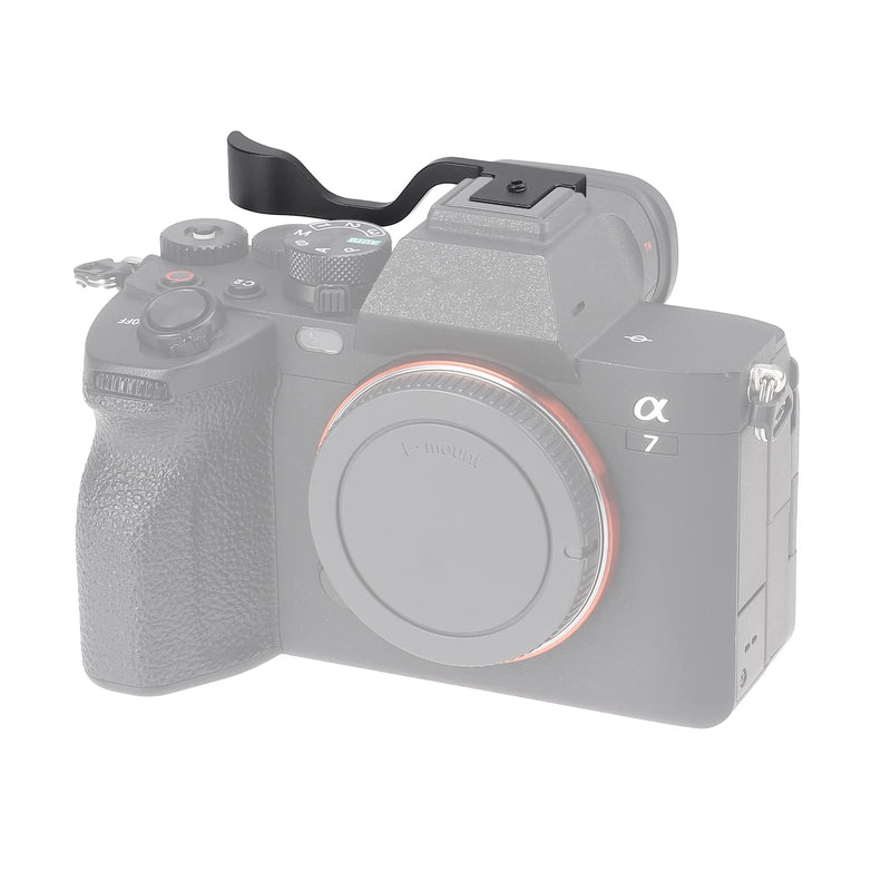 FocusFoto Metal Thumb Up Grip Hot Shoe Cover Mount for Sony Alpha 7 IV (ILCE-7M4 / A7 IV), Alpha 7R V (ILCE-7RM5 / A7R V) Mirrorless Camera, Aluminum Alloy Finger Thumb Rest Handle (Black)