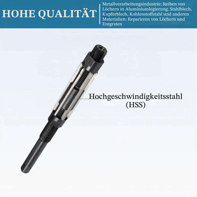 QUARKZMAN 1 Piece 19-21 mm Adjustable Hand-Operated Reamer High Speed Steel 6 Straight Shaft for Metal Parts Reaming [H8]