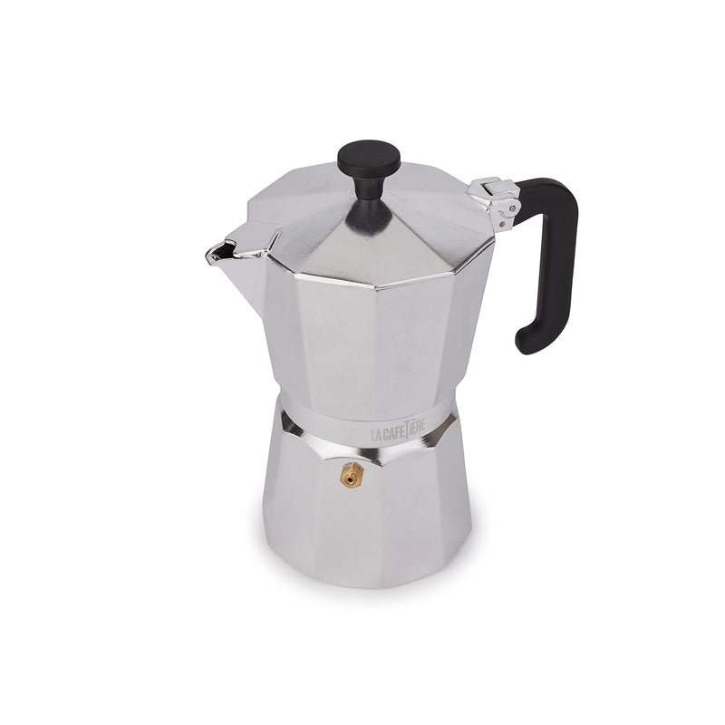 La Cafetière Venice Aluminium Espresso Maker (Non-Induction), Six Cup, Silver, Gift Boxed 29ML