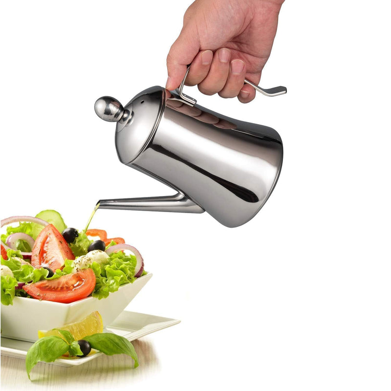 IMEEA 1 Quart Large Olive Oil Dispenser Bottle SUS304 Stainless Steel Oil Dispenser with Drip Free Spout
