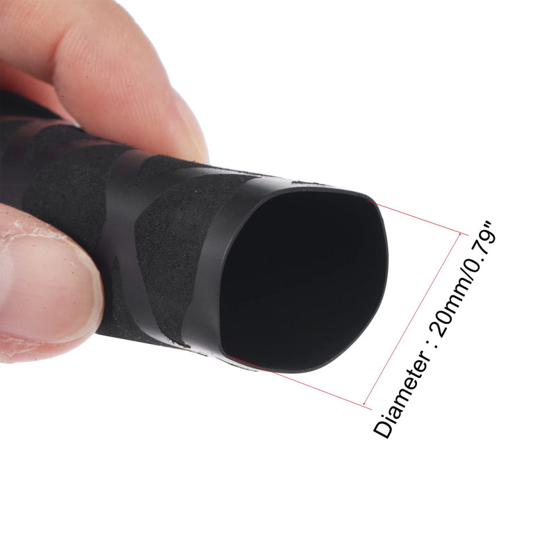 sourcing map Heat Shrink Tubing 20mm Diameter 34mm Flat 1.6ft 2:1 Ratio Black