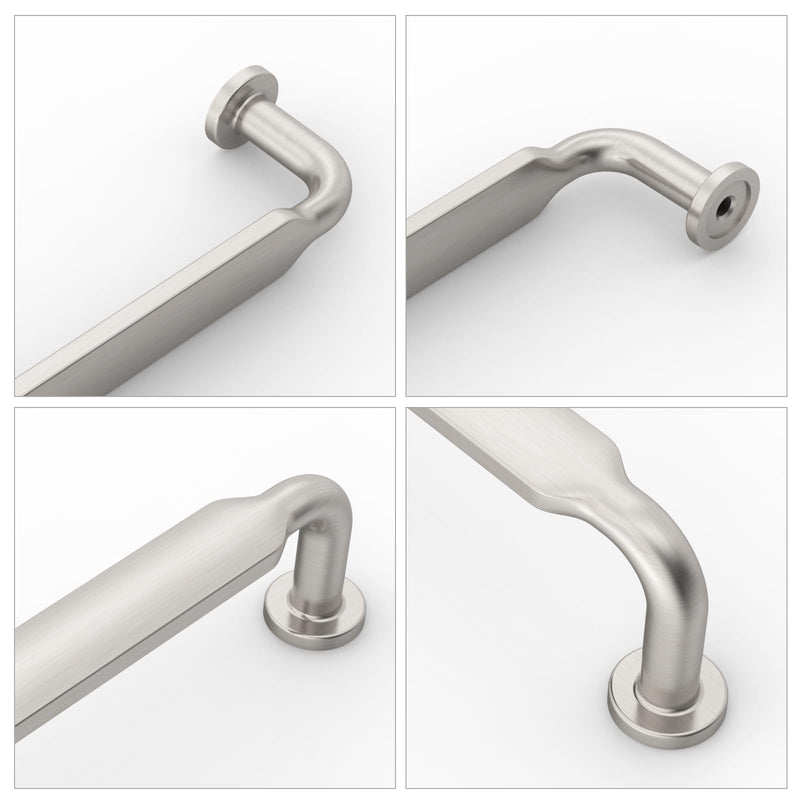 9BUILD 10 Pack Brushed Satin Nickel Cabinet Pulls 3 Inch Cabinet Handles - Kitchen Cabinet Hardware and Cupboard Handles 3"/76MM Hole Center