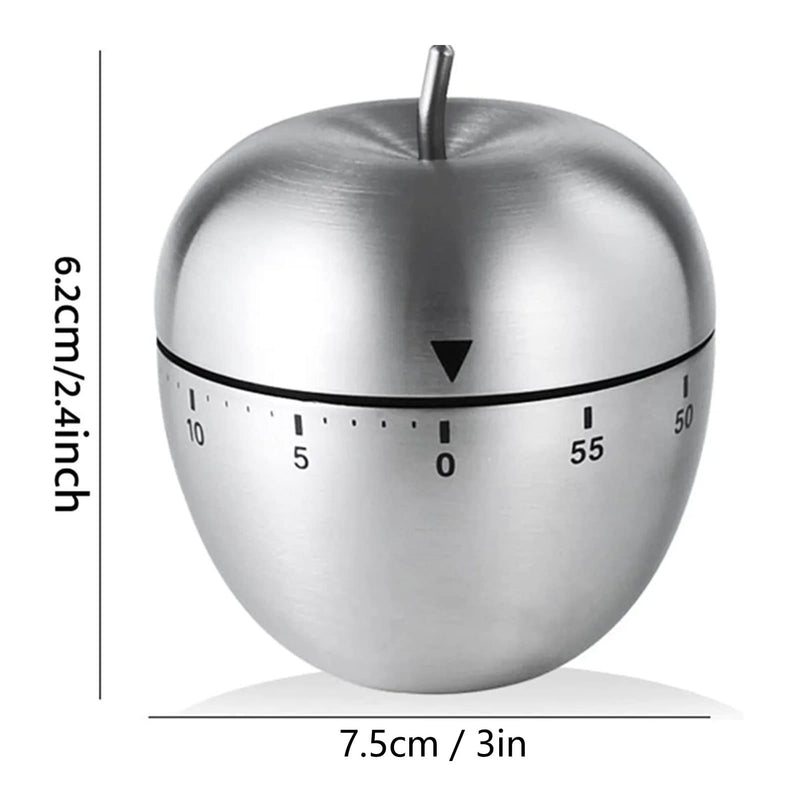 2Pcs Kitchen Timer, Egg Fruit Shape Stainless Steel Waterproof Mechanical Kitchen Timer Visual Countdow Cooking Timer, 70 Decibels Alarm