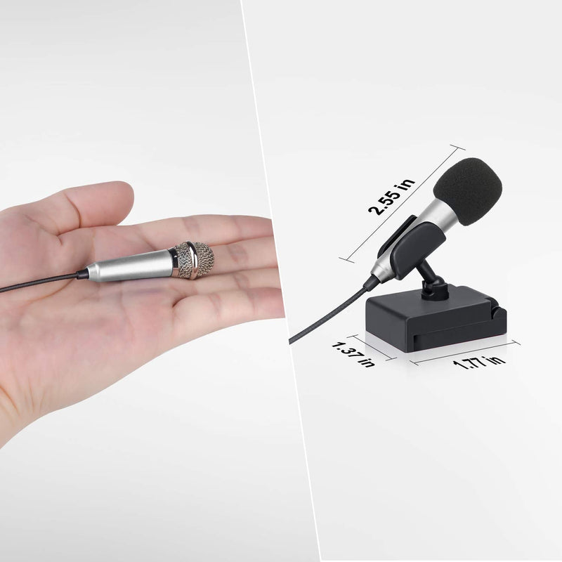 Uniwit Mini Portable Vocal/Instrument Microphone for Mobile Phone Laptop Notebook Apple iPhone Sumsung Android with Holder Clip - Silver