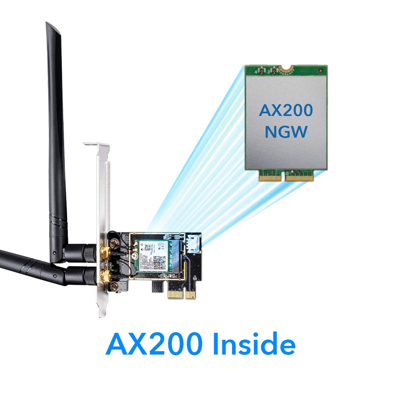 Cudy New AX3000 Wireless WiFi 6 PCIe Card for PC, Bluetooth 5.2, AX200, 3000Mbps WiFi 6 Speed, 802.11ax/ac/a/b/g/n, Windows 11, 10, WE3000