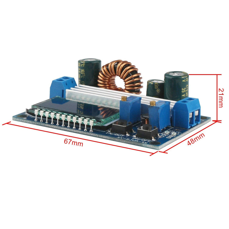 ARCELI Buck Boost Converter Display, Buck Boost Board DC 5.5-30V 12V to DC 0.5-30V 5V 24V Adjustable Constant Current Voltage Step UP Down Voltage Regulator 3A 35W Power Supply Module
