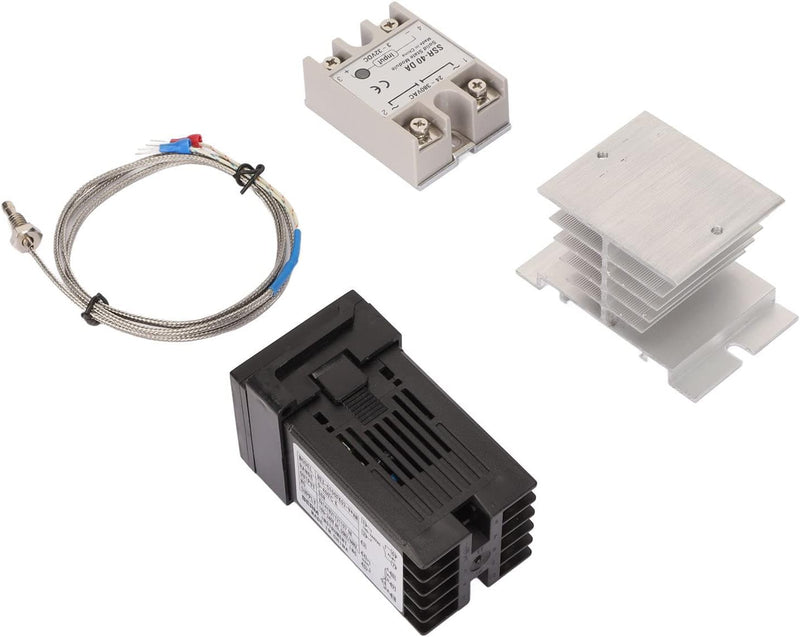 Digital PID Temperature Controller REX-C100 REX C100 Thermostat + SSR Relay+ K Thermocouple Thread Probe+Heat Sink