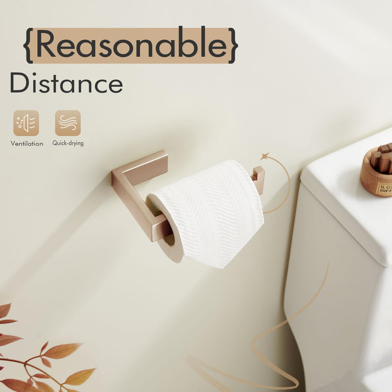 KOKOSIRI Toilet Paper Holder Wall Mount Tissue Paper Dispenser for Kitchen Bathroom Washroom Toilet Roll Holder Champagne Bronze Stainless Steel B2009CPG 1
