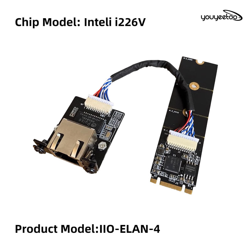 youyeetoo i226-V Gigabit 2.5G Ethernet Server NIC Card - M.2 Interface for Enhanced Network Speeds,Support youyeetoo X1 X86 SBC, 10/100/1000/2500 Mbps RJ45 LAN (M.2 A + E Key,15CM) M.2 A + E Key 15CM