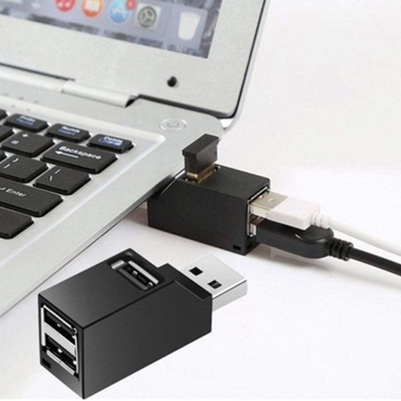 Mini USB Hub, 3 Port 3.0 USB Hub High Speed Splitter Plug and Play, USB Splitter Adapter Portable for PC, Laptop - Black