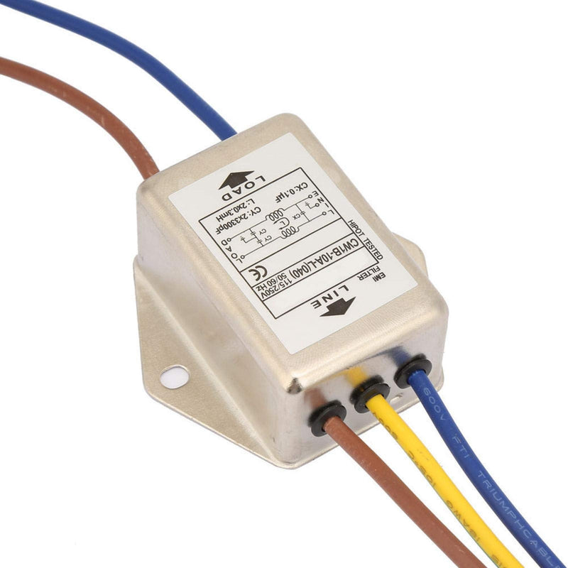 125/250V 10A EMI Power Filter CW1B-10A-L (040) Single Phase Filter EMI Filter with Wire