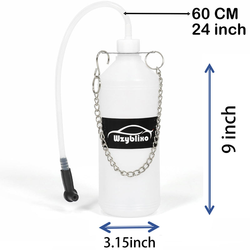 One Person 1L Brake Bleeder Bottle, Brake Fluid Bleeder Kit, with 24 inch Latex Tube and Universal Adapter.