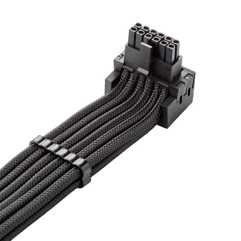 CableMod C-Series Pro ModMesh Sleeved 12VHPWR 90° StealthSense PCI-e Cable for Corsair - Variant B (Black, 16-pin to Dual 8-pin, 60cm) 16 to 2x8-Pin (Variant B) Black