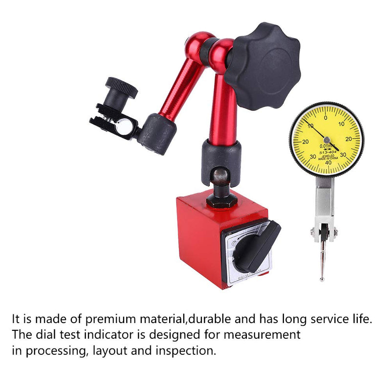 Magnetic stand for dial indicator, flexible brake disc dial indicator with magnetic holder, magnetic dial indicator base stand holder with magnetic base 0-0.8 mm precision 0.01 mm