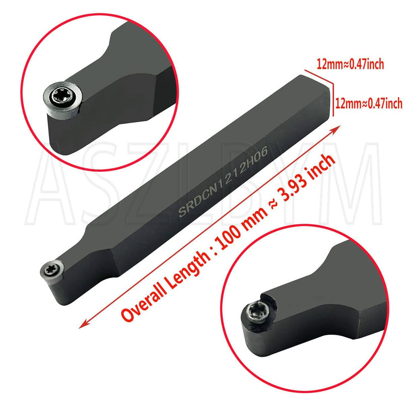 11PCS RCMT060204 MO R3 Round Carbide Inserts Milling Cutter with SRDCN 1212H06 1/2” / 12mm Round Carbide Metal Lathe Tools Indexable Turning Tool Milling Insert Holder Lathe Cutting Tools Srdcn1212h06 + Rcmt060204