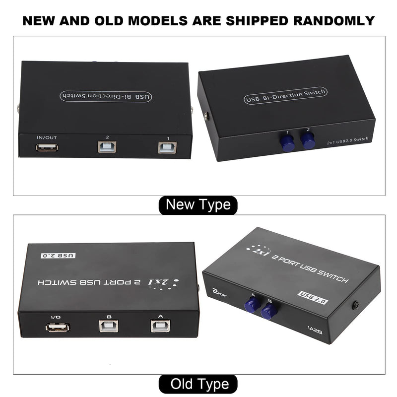 ASHATA USB 2.0 Peripheral Sharing Switch,2/4 Port USB 2.0 Manual Sharing Switch Switcher Box for PC Printer Scanner,USB Sharing Switch for 98/Me/2000/XP, for / 10 Systems(2