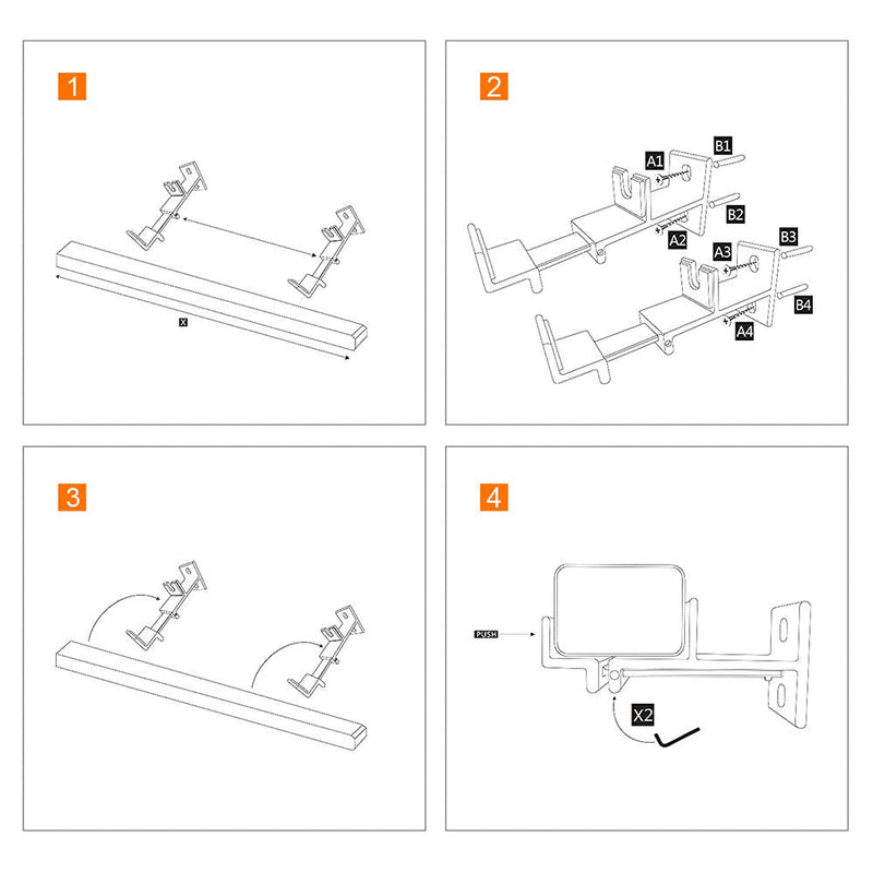 Adjustable Soundbar Wall Mount, Universal Sound Bar Bracket for Mounting Under TV, Compatible with SONOS Samsung LG VIZIO Bose ROKU Soundbar, Black