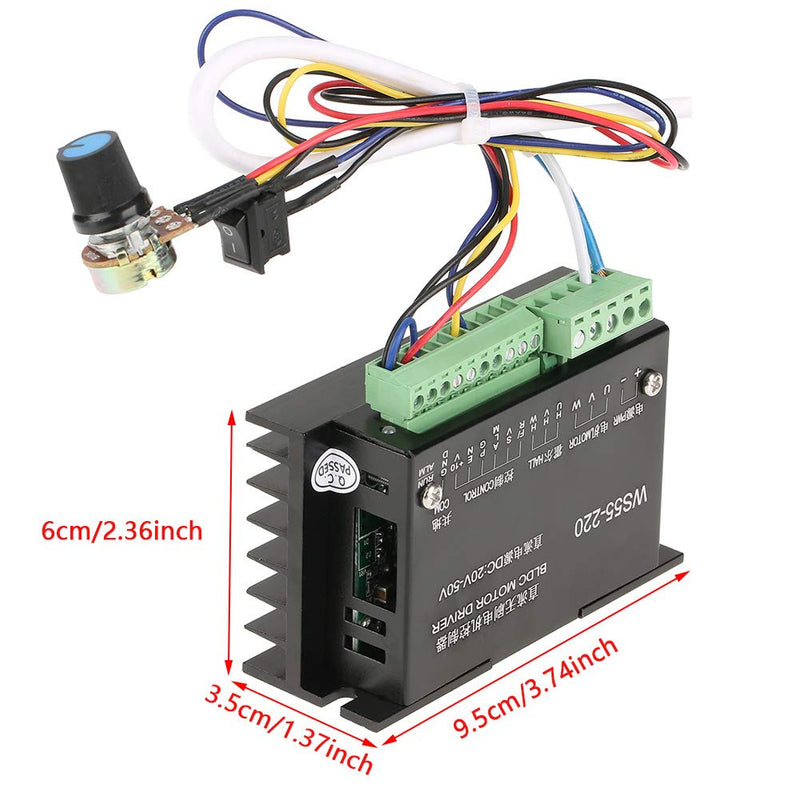 Phase BLDC Motor Driver with Cable WS55-220 DC 48V 500W CNC Brushless Spindle Stepper Motor Driver for Small Devices