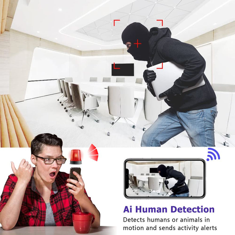 Spy Camera 1080P Indoor Hidden Camera Wireless, Mini Cameras, Home Security Cameras with Motion Detection, Night Vision, App Control Door Cam X8