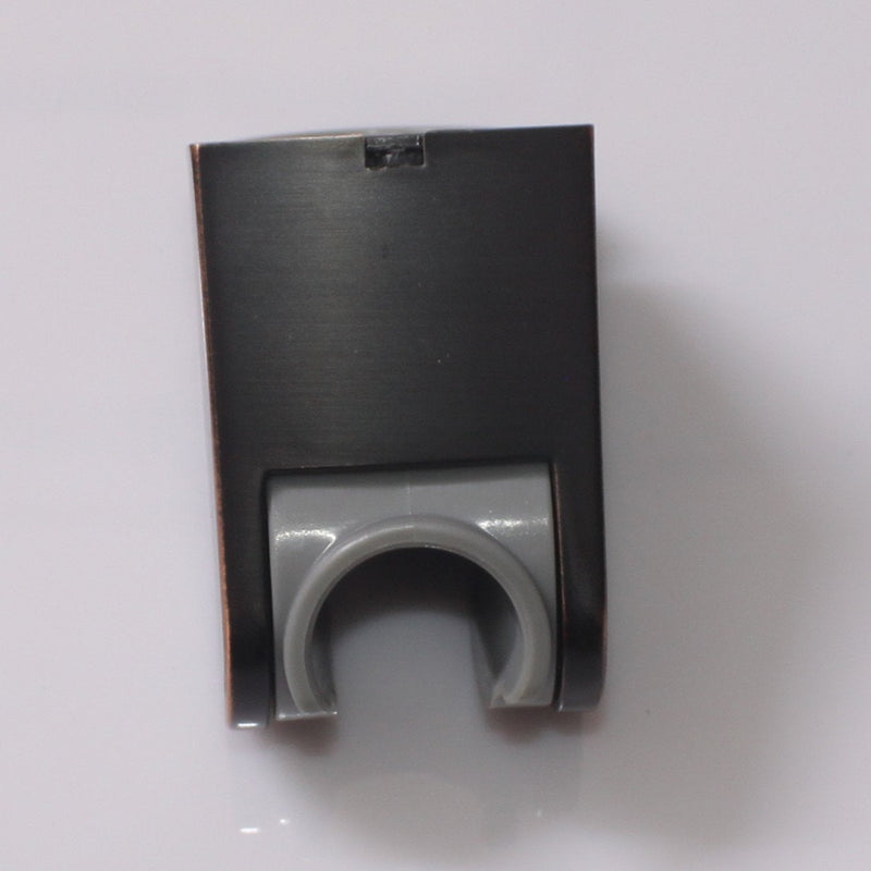Square Solid Brass Hand Held Shower Head With Wall Connector Holder and Hose Set Matte black