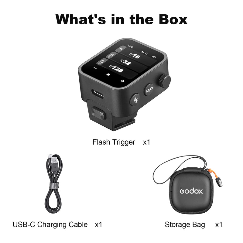 Godox X3C X3 C X3-C TTL Wireless Flash Trigger Compatible for Canon Camera, OLED Touchscreen Flash Transmitter,Built-in Lithium Battery+Quick Charge(Upgrade Version of X2T-C/Xpro-C/XProII-C)
