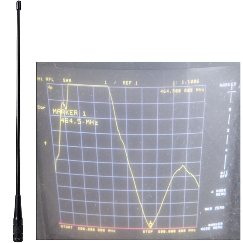 HYS SMA-Male GMRS HT 14.17inchs Antenna, UHF 462-467Mhz Two Way Radio Antennas for 460-470Mhz TYT MD-UV380 MD-UV390 YAESU VX-6R WOUXUN Retevis RT82 RT3 GD-77S GMRS Walkie Talkie/Repeater Black 1PC (462-467Mhz)
