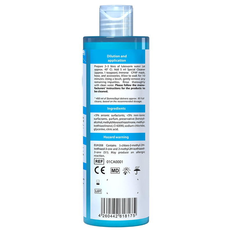 SomnoSept - 400 ml - CPAP cleaner - cleaner masks hoses plastic - silicone cleaner
