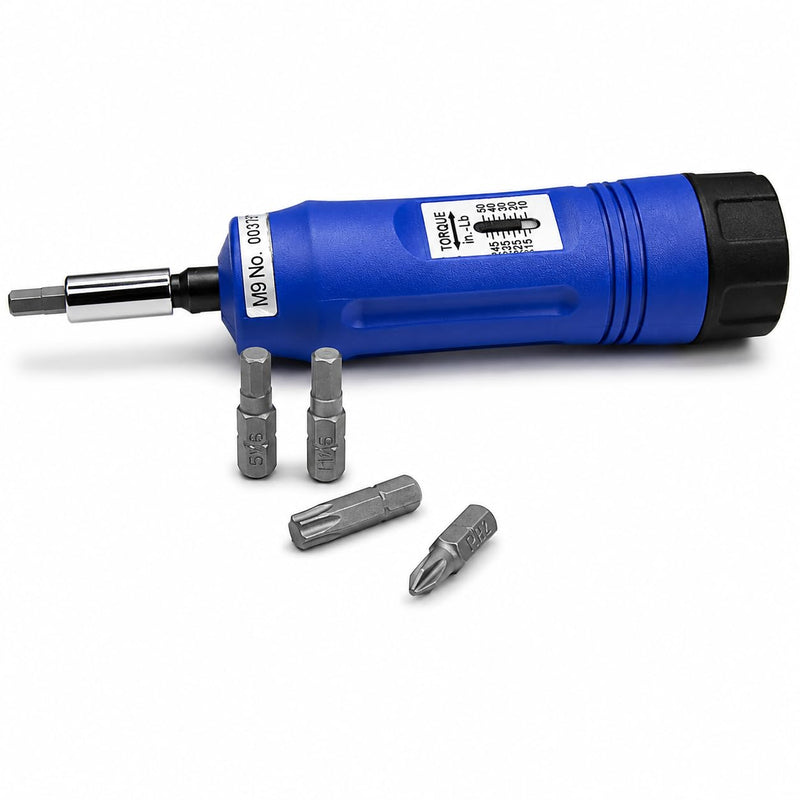 Stark USA 21pcs Adjustable Torque Screwdriver 1/4" inch Drive with Inch/Pounds Precision Measurement Shank 10-50 in/lb Bits Set & Storage Case Torque Screwdriver Kit