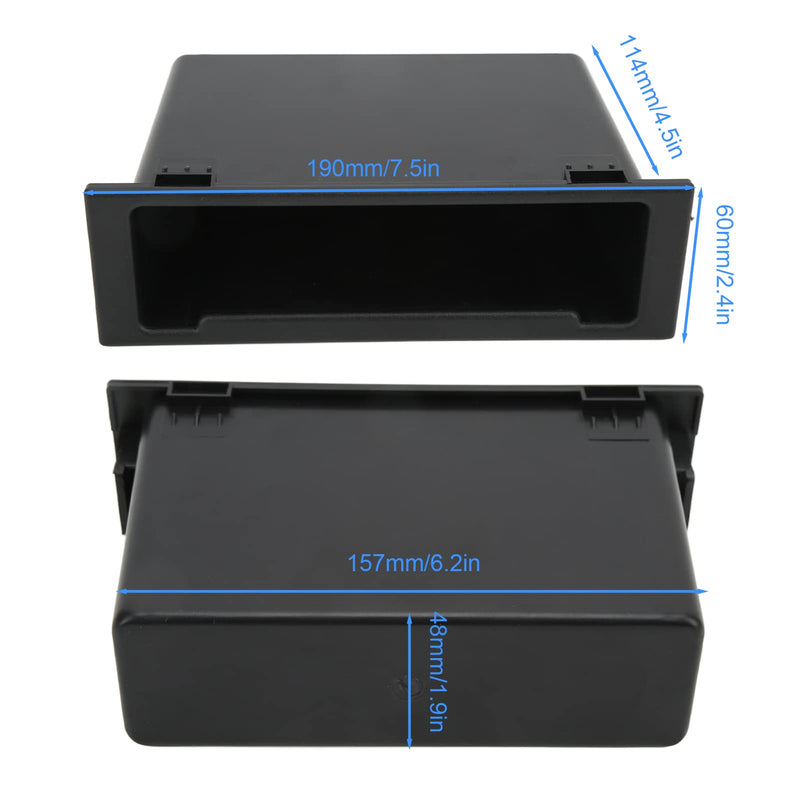 Dash Radio Storage Box, Interior Multi Application Single Din Large Space Dash Radio Pocket Black for Car Replacement for